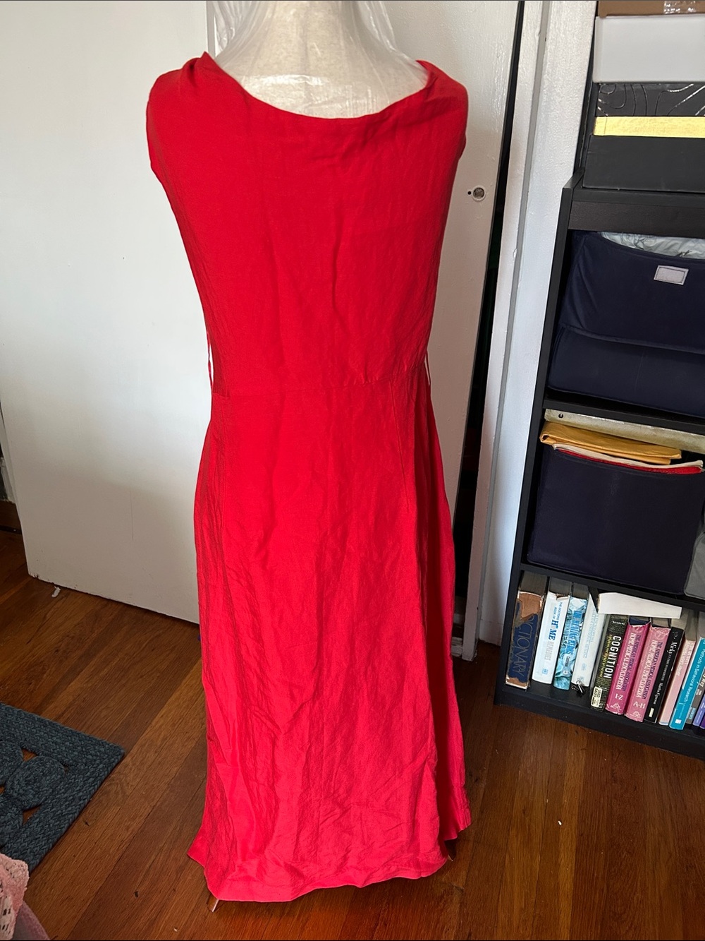 Anthropologie Red Cowl-Neck Midi Dress size extra large NWT - Picture 4 of 4